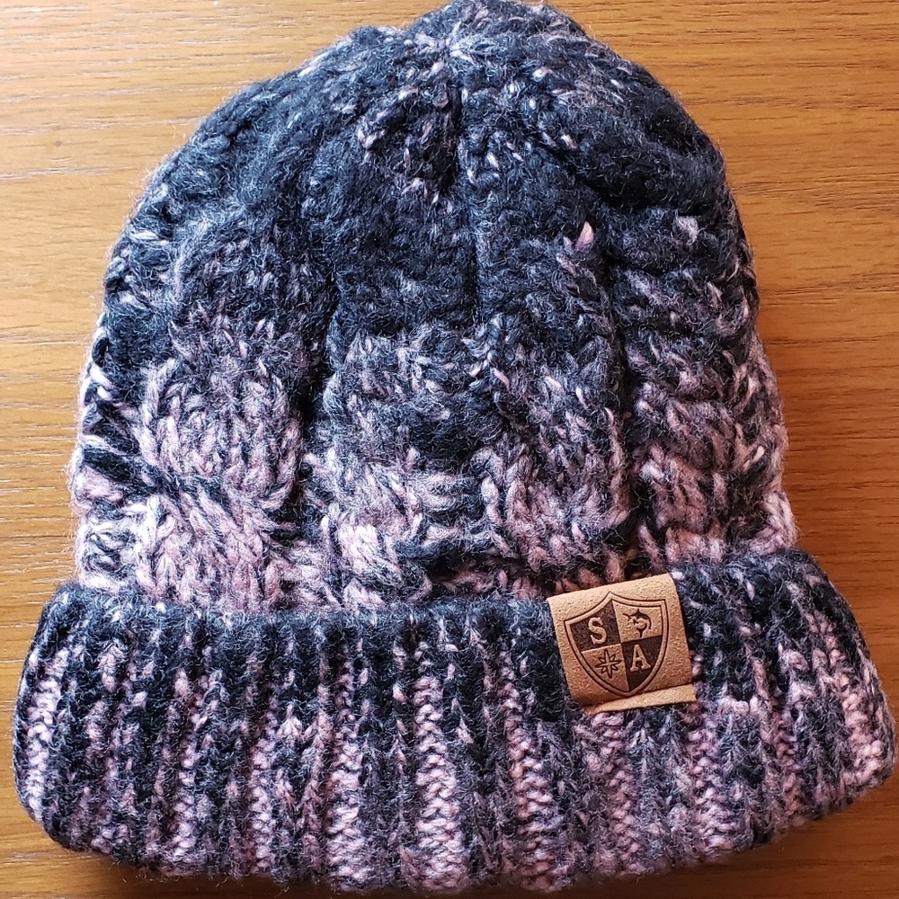 Black and Pink Beanie